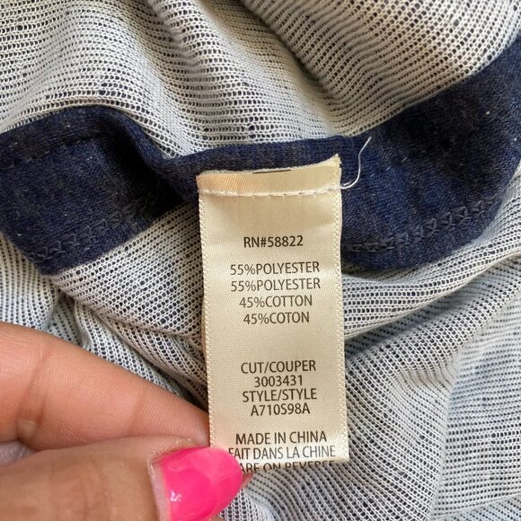 MAX Studio BNWOT Split Neck Blue Top New Pullover - Picture 6 of 6